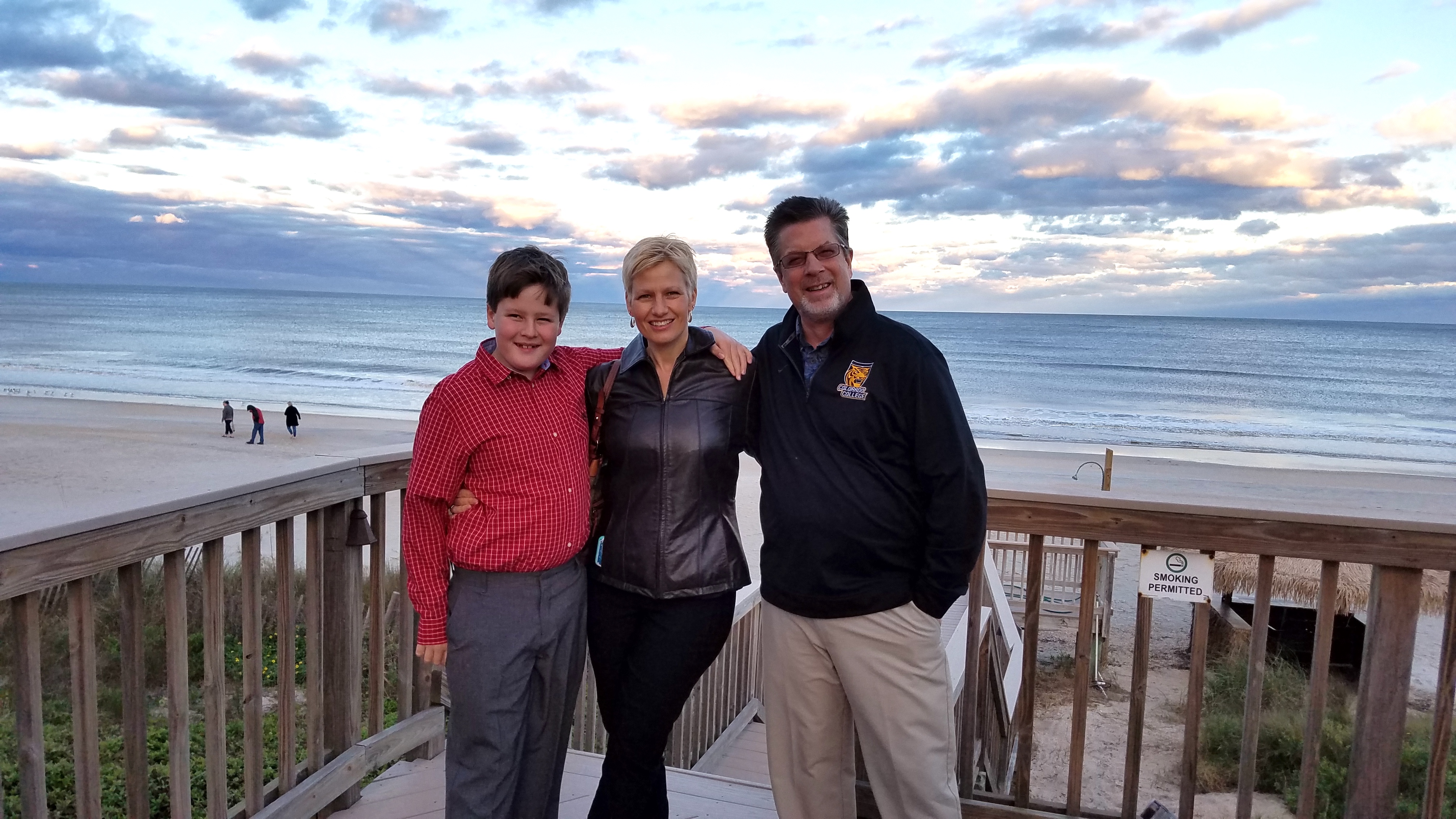 The Reed family - Jackson, Gerri Anne and Dave - at Ponte Vedra Beach, Florida.